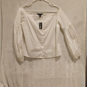 Express White Off-Shoulder Blouse